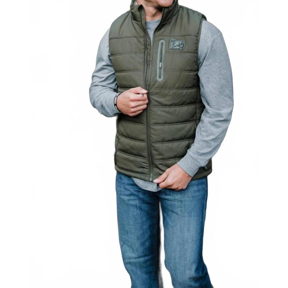NEW BURLEBO puffer vest in mallard green
